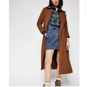 Free People Sierra Wool Wrap Coat Camel sz S